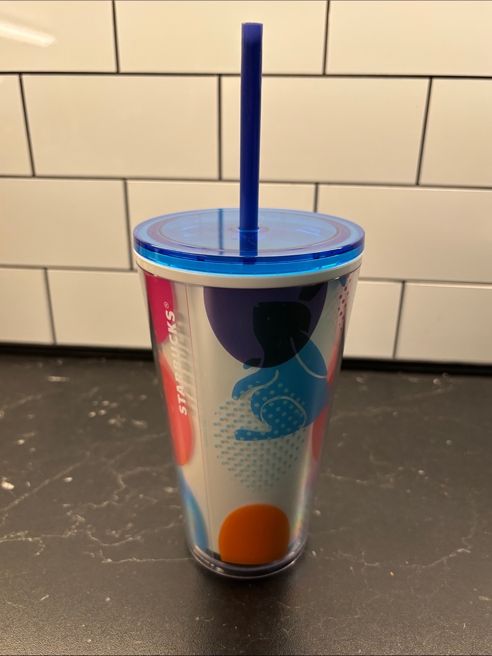 Starbucks Easter Multicolor Reusable Cup with Straw
